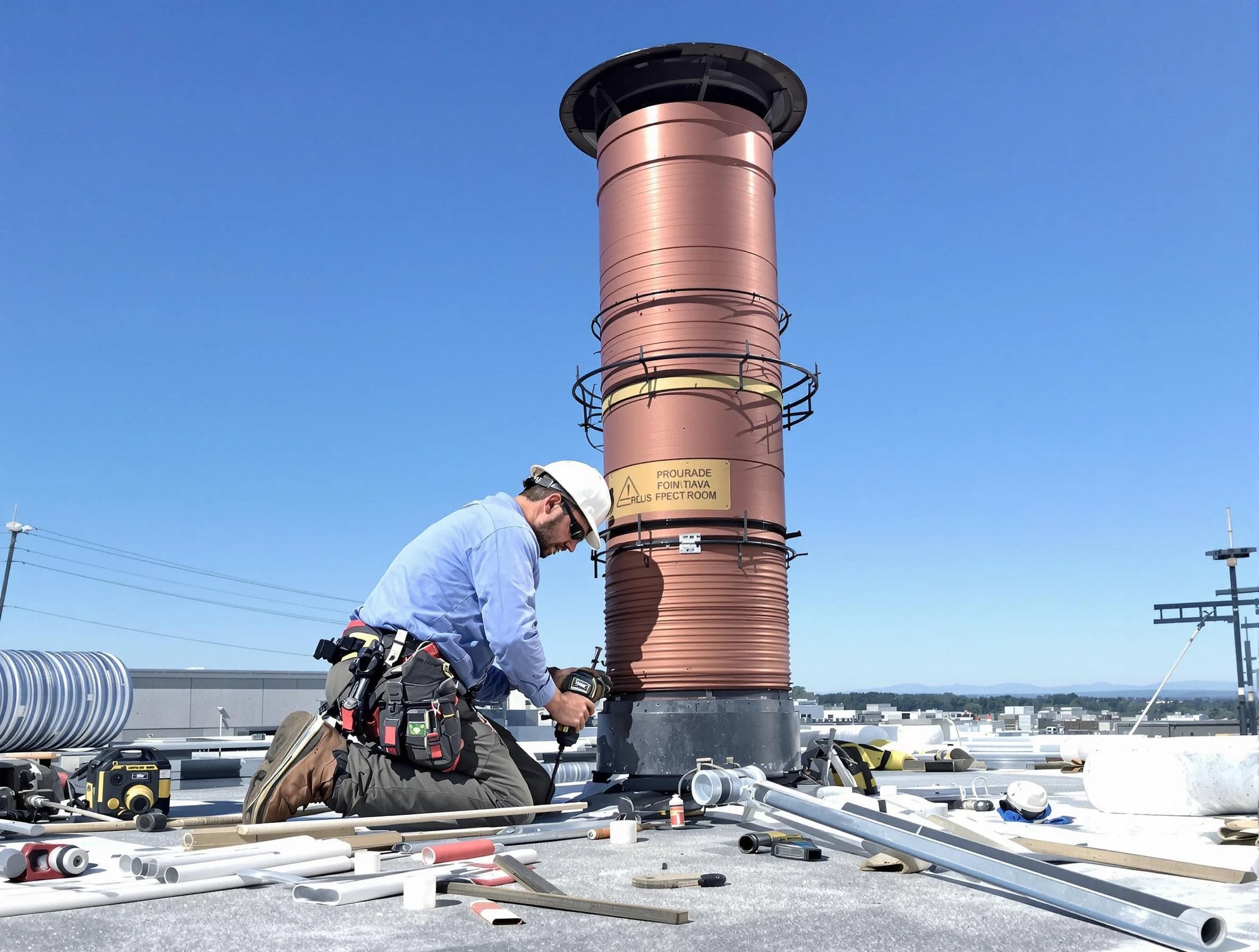 Installed chimney liner by Tooele Chimney Sweep in Tooele, UT