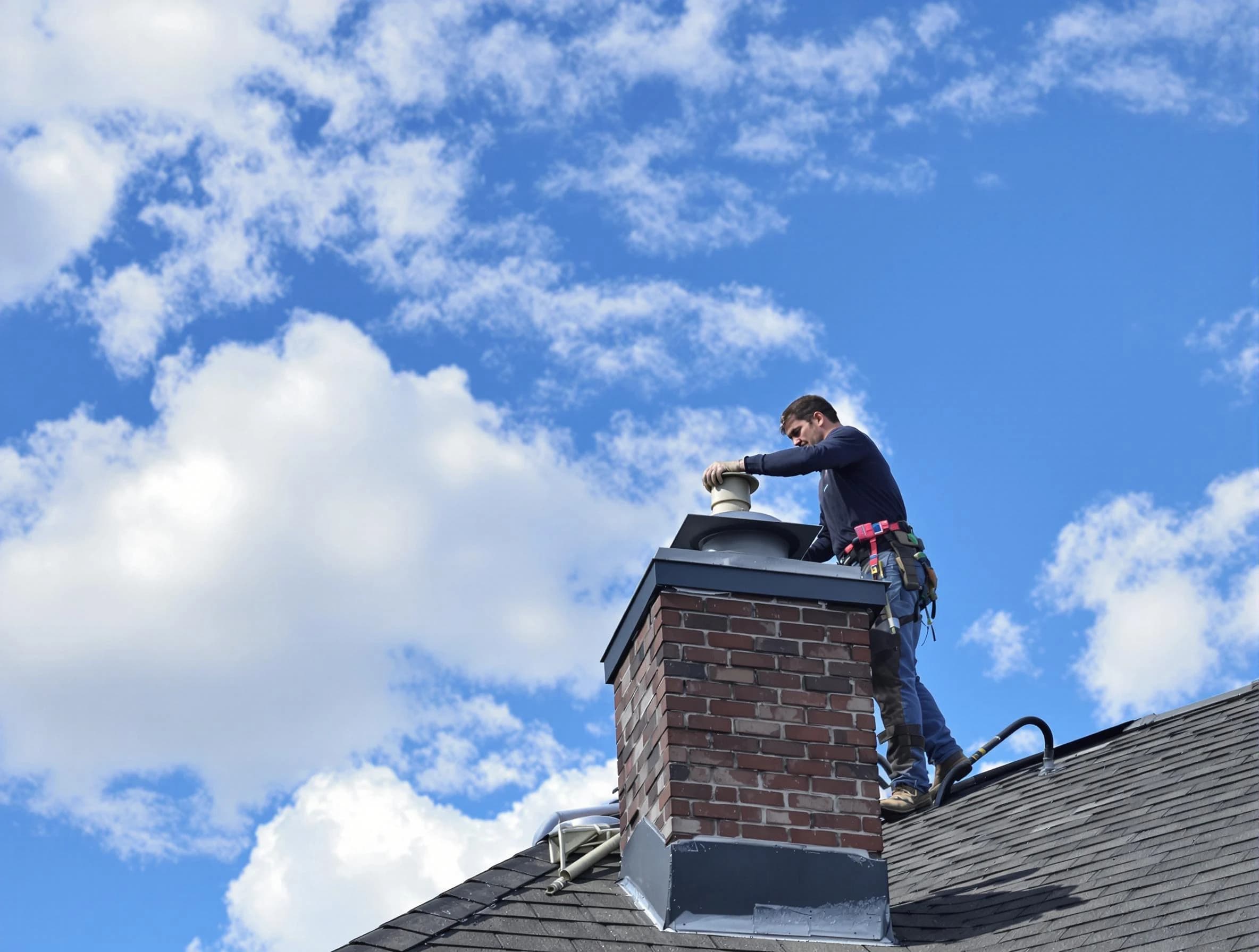 Tooele Chimney Sweep installing a sturdy chimney cap in Tooele, UT