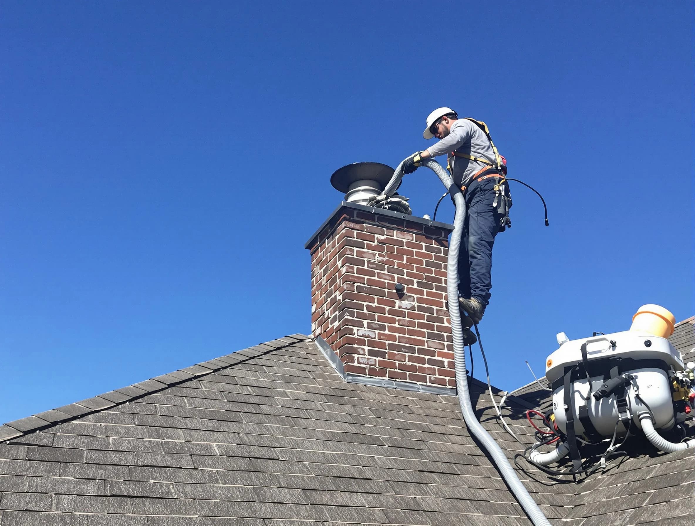 Dedicated Tooele Chimney Sweep team member cleaning a chimney in Tooele, UT