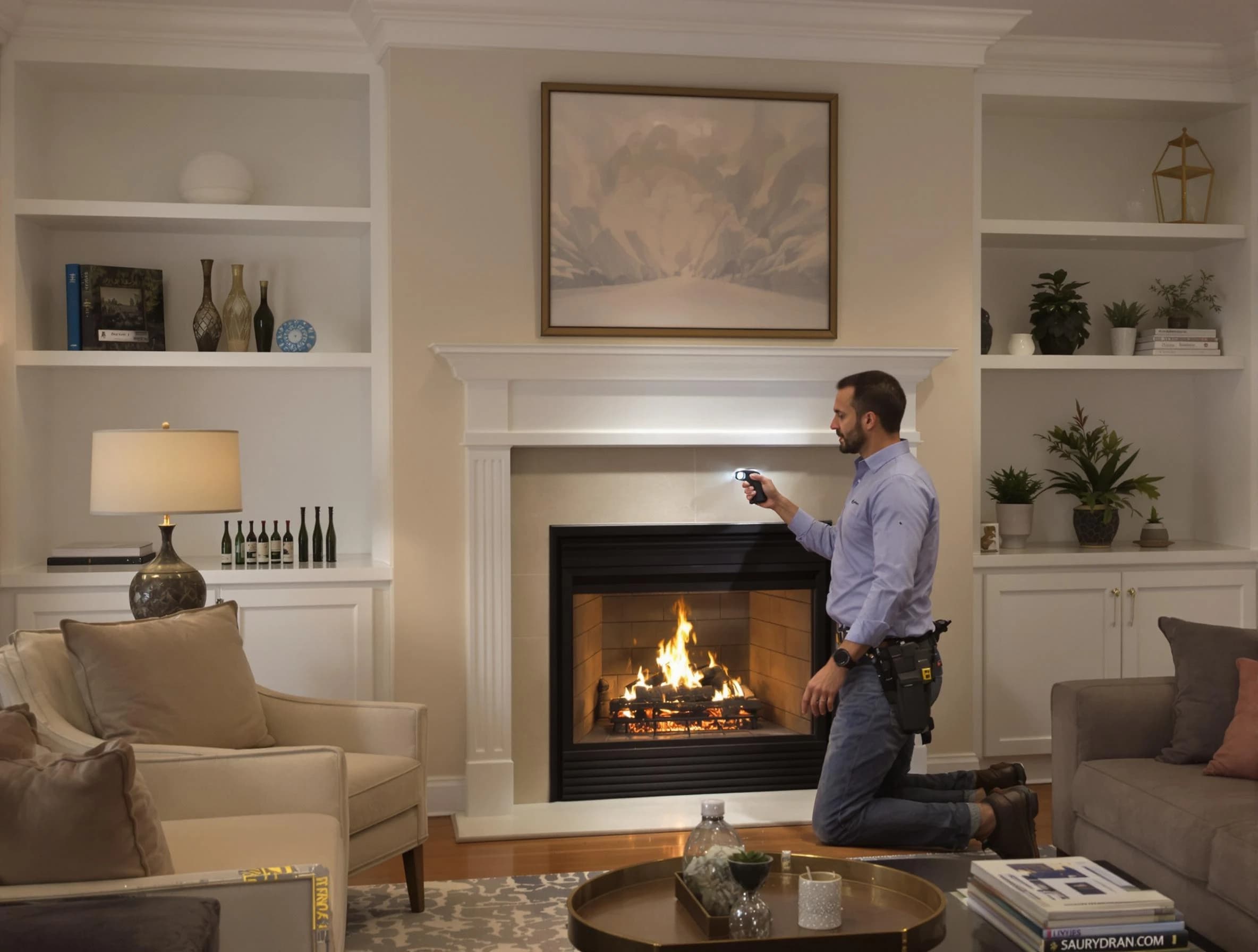 Tooele Chimney Sweep conducting a fireplace safety inspection in Tooele, UT