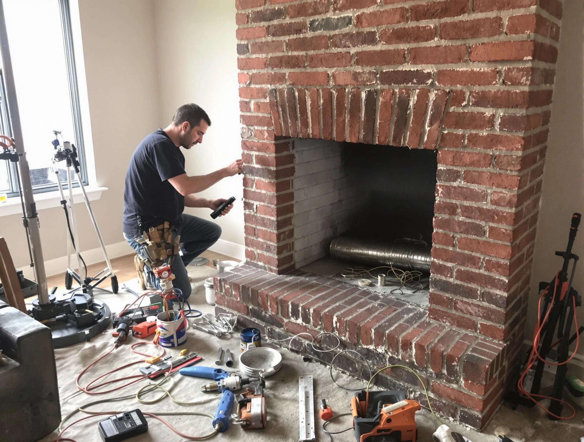 Tooele Chimney Sweep specialist finalizing chimney liner service in Tooele, UT