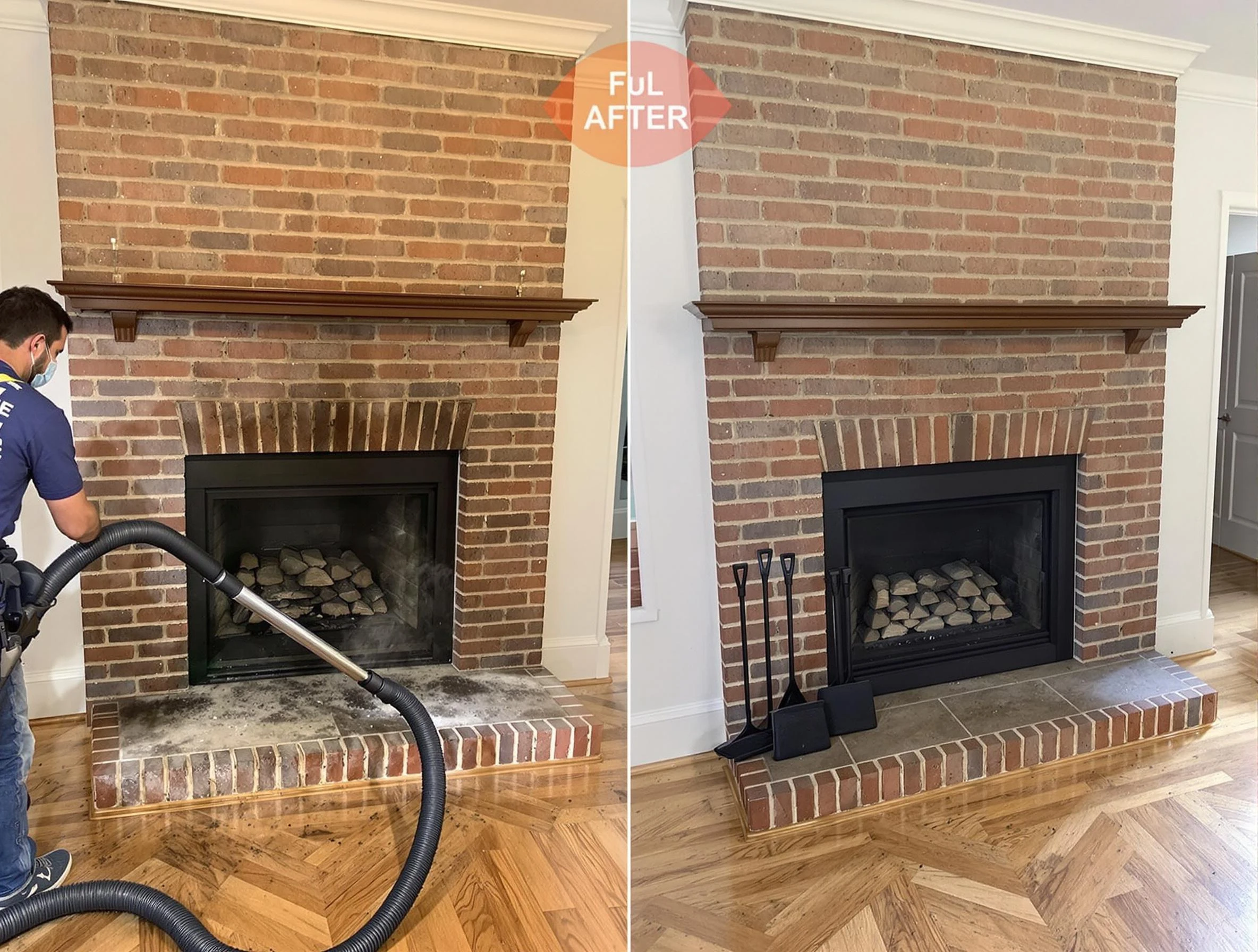 Tooele Chimney Sweep carefully sanitizing a fireplace in Tooele, UT