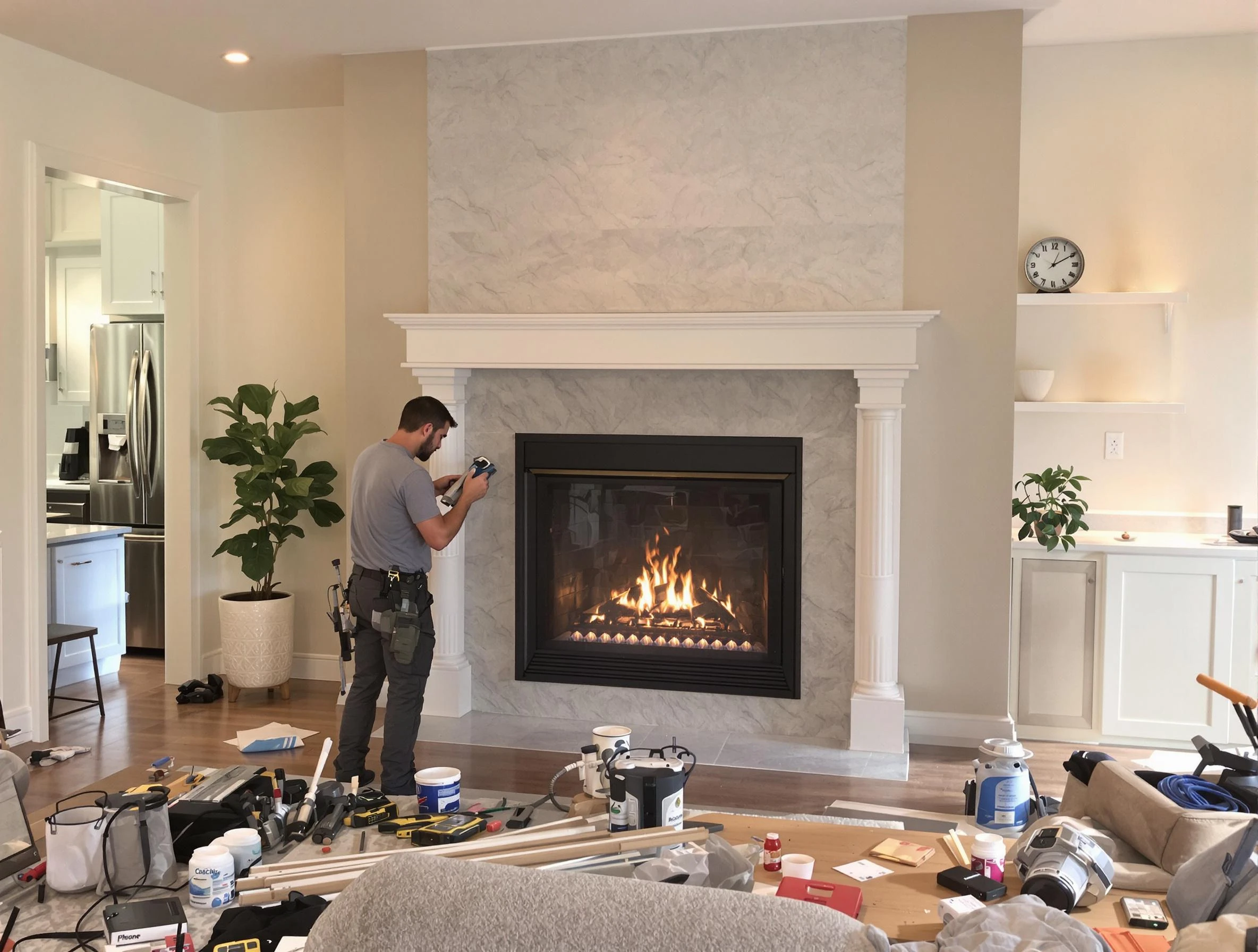 Newly installed fireplace by Tooele Chimney Sweep in Tooele, UT